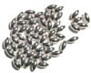 50 8x4mm Bright Silver Plated Oval Beads